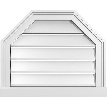 Ekena Millwork Octagonal Top Surface Mount PVC Gable Vent w/ 2"W x 2"P Brickmould Sill Frame, 22"W x 18"H GVPOT22X1803SF